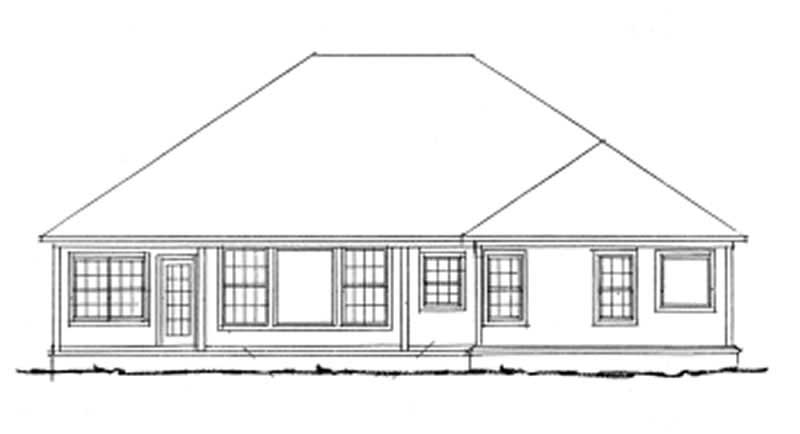 Home Plan Rear Elevation of this 3-Bedroom,1808 Sq Ft Plan -178-1127