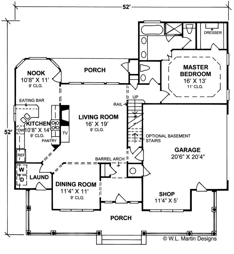 Floor Plan First Story of Country Plan #178-1132