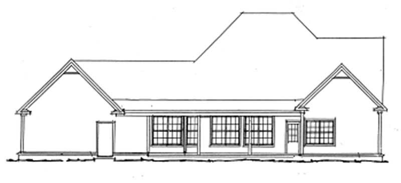 Home Plan Rear Elevation of this 4-Bedroom,2546 Sq Ft Plan -178-1133