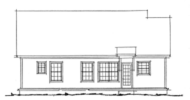 Home Plan Rear Elevation of this 3-Bedroom,1318 Sq Ft Plan -178-1135