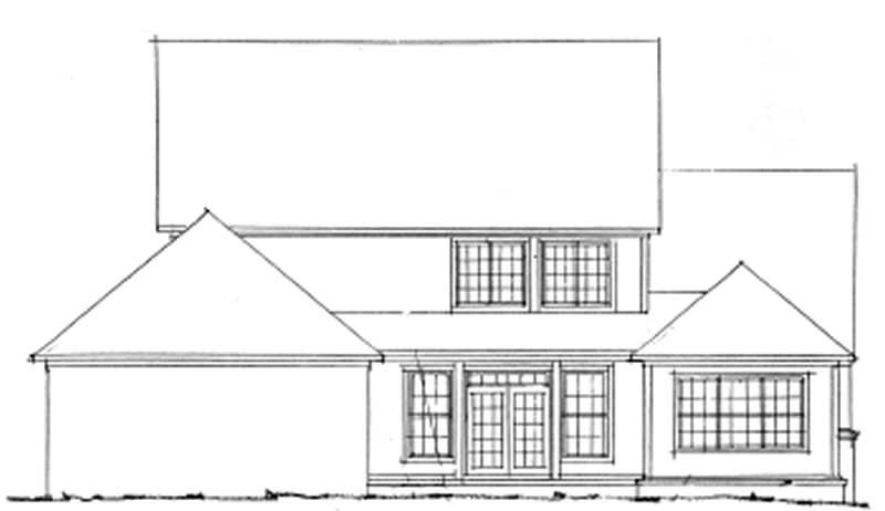 Home Plan Rear Elevation of this 4-Bedroom,3098 Sq Ft Plan -178-1140