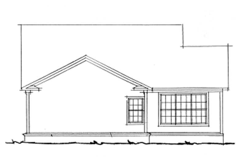 Home Plan Rear Elevation of this 3-Bedroom,1484 Sq Ft Plan -178-1141