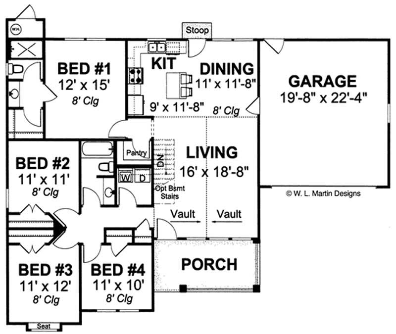 Floor Plan First Story of Country Plan #178-1149