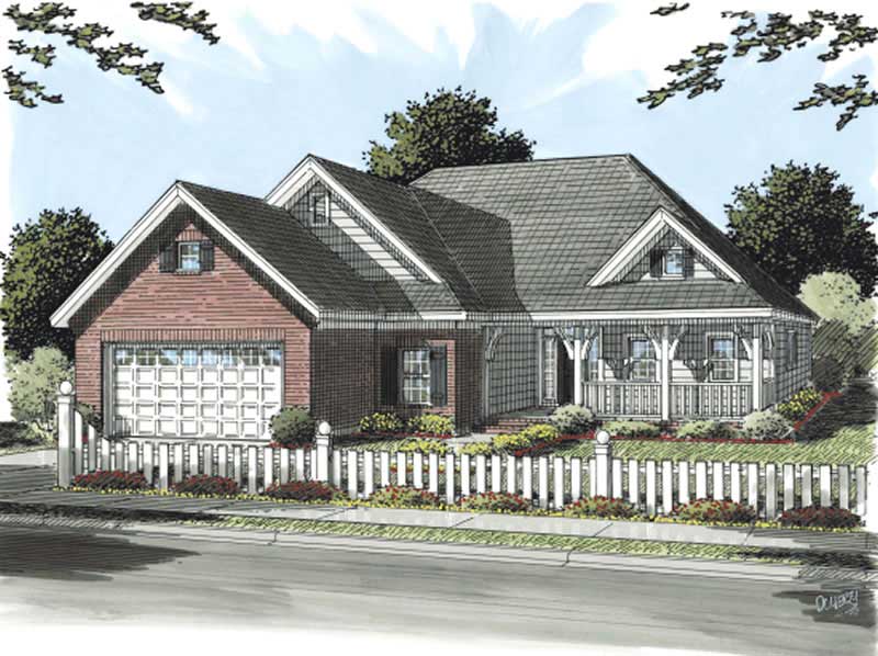 Front elevation of Country home (ThePlanCollection: House Plan #178-1154)