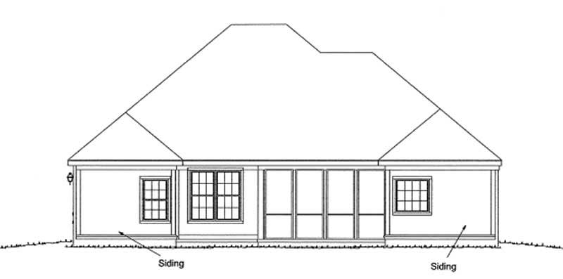 Home Plan Rear Elevation of this 3-Bedroom,1768 Sq Ft Plan -178-1155