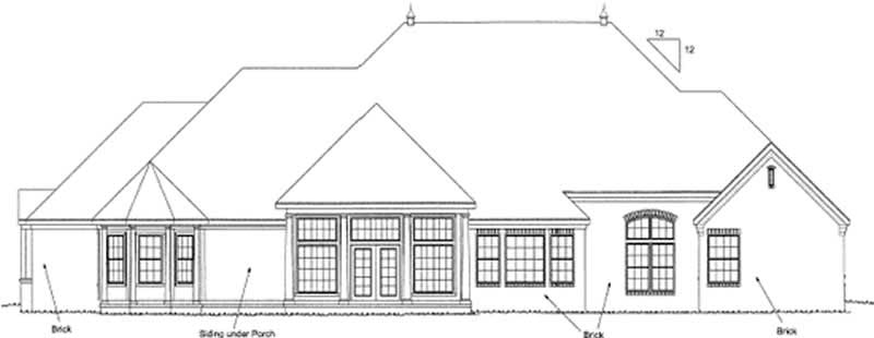 Home Plan Rear Elevation of this 4-Bedroom,4095 Sq Ft Plan -178-1158
