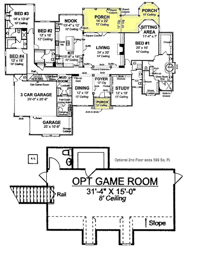Floor Plan First Story of Traditional Plan #178-1158