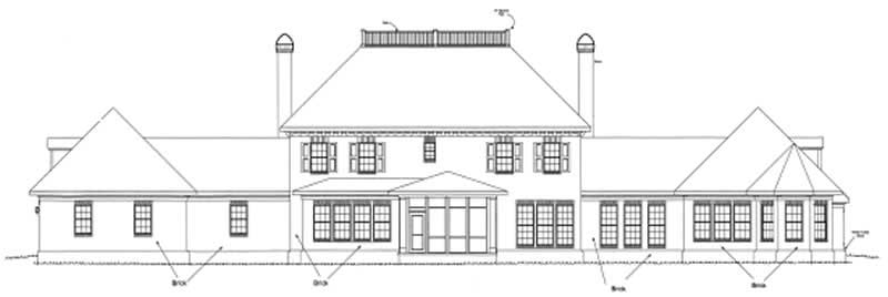 Home Plan Rear Elevation of this 4-Bedroom,5933 Sq Ft Plan -178-1160