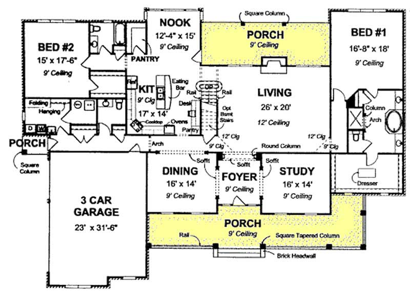 Floor Plan First Story of Cape Cod Plan #178-1162
