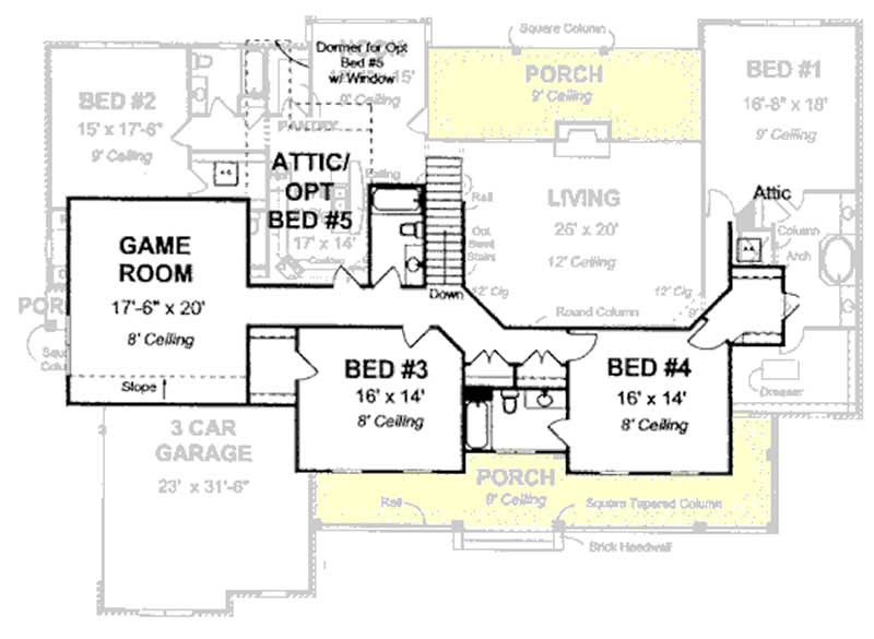 Floor Plan Second Story of Cape Cod Plan #178-1162