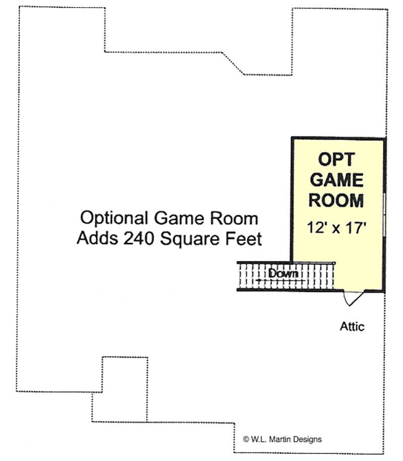 Floor Plan Bonus Room of Ranch Plan #178-1165