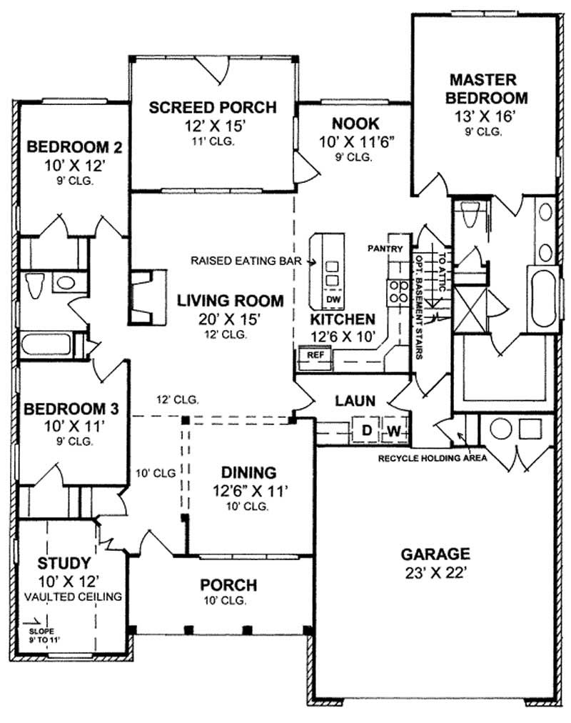 Floor Plan First Story of Cape Cod Plan #178-1166