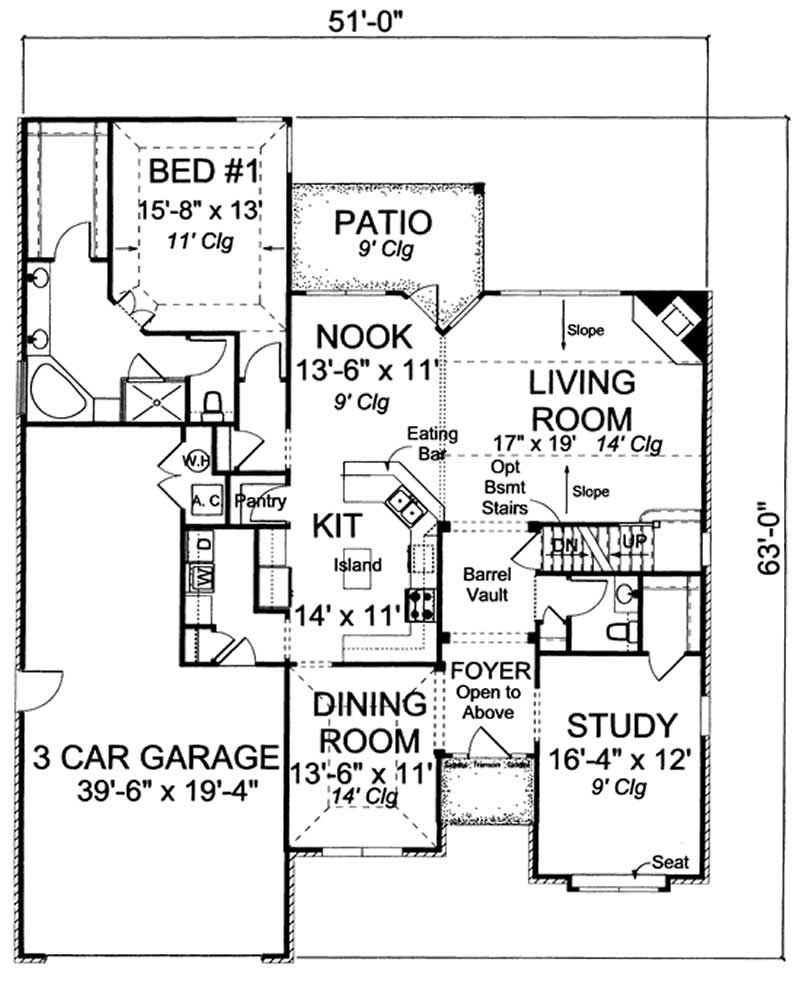 Floor Plan First Story of Cape Cod Plan #178-1171