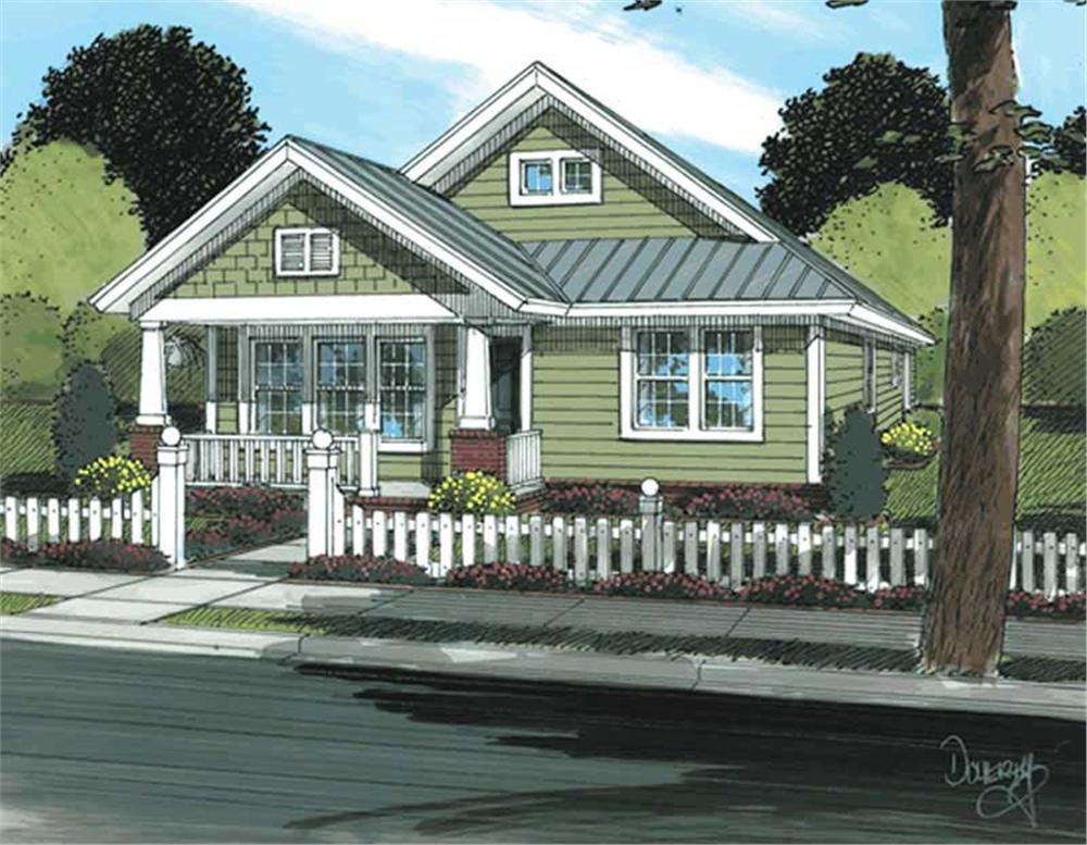 Front View of this 3-Bedroom, 1260 Sq Ft Plan - 178-1174