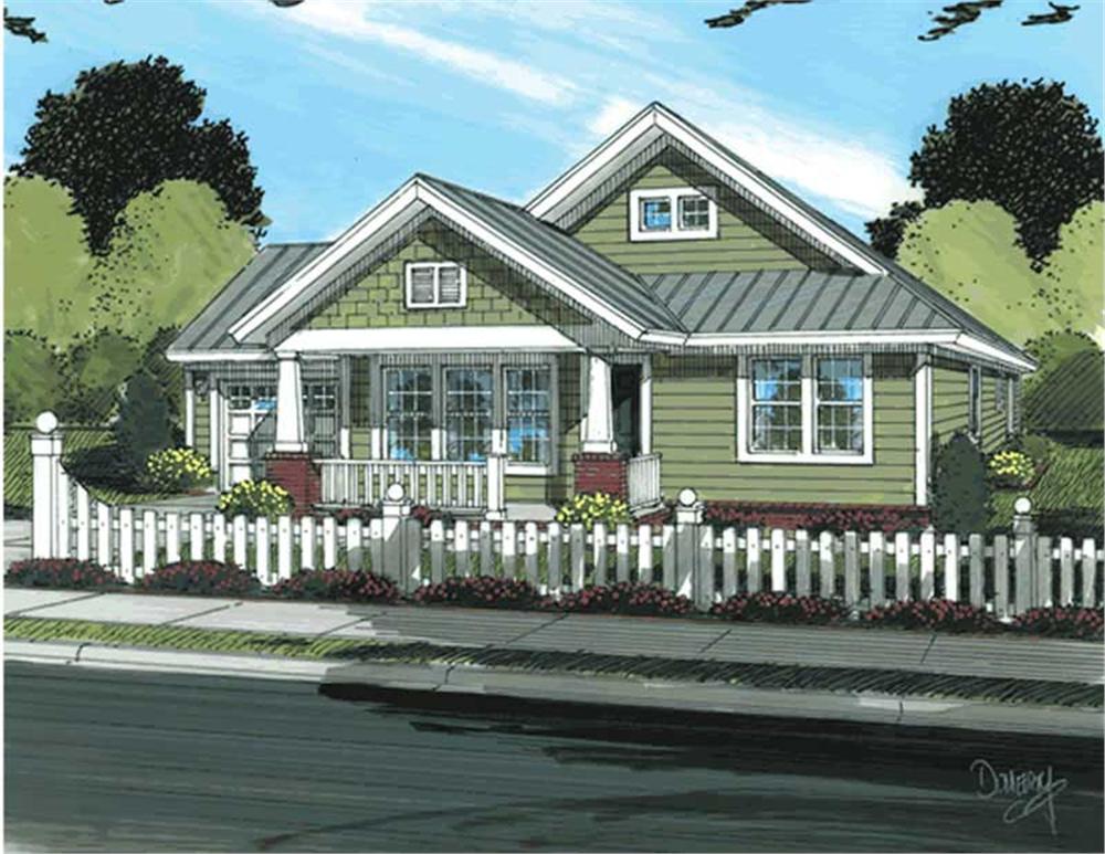 Front View of this 3-Bedroom, 1260 Sq Ft Plan - 178-1175