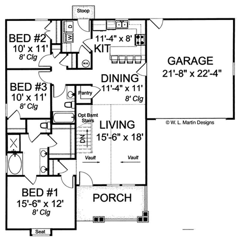 Floor Plan First Story of Country Plan #178-1177