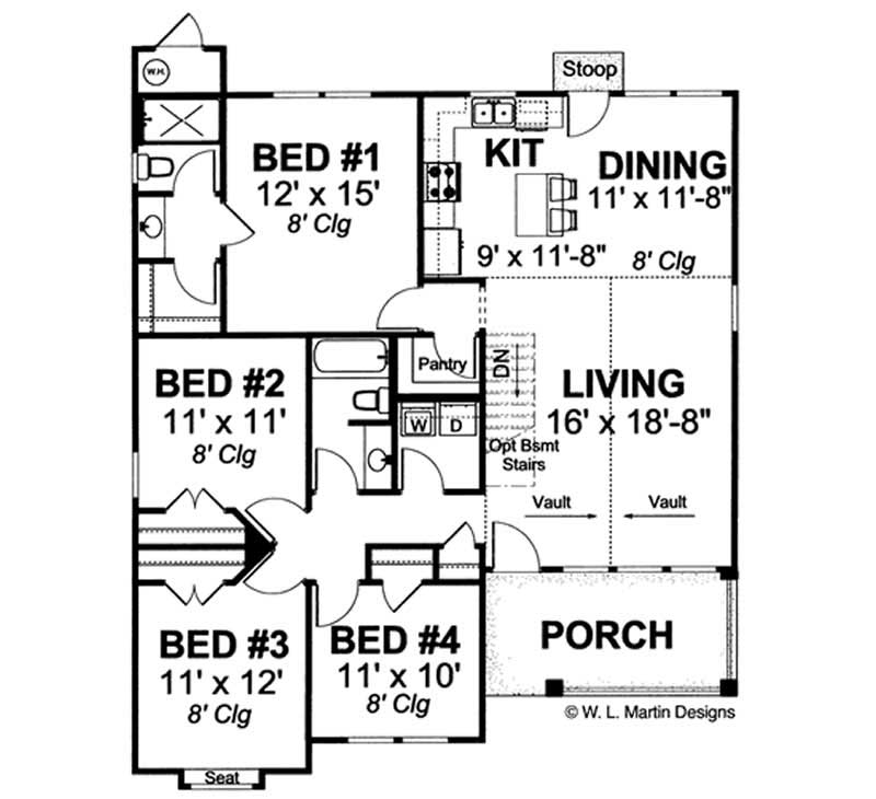 Floor Plan First Story of Country Plan #178-1179