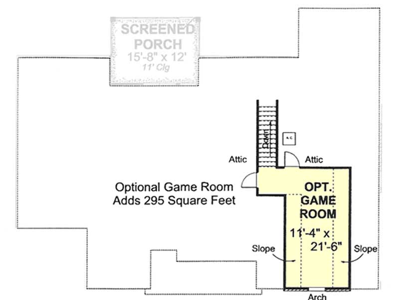 Floor Plan Bonus Room of Cape Cod Plan #178-1188