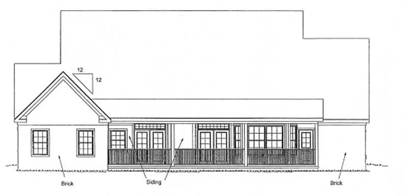Home Plan Rear Elevation of this 5-Bedroom,3382 Sq Ft Plan -178-1191