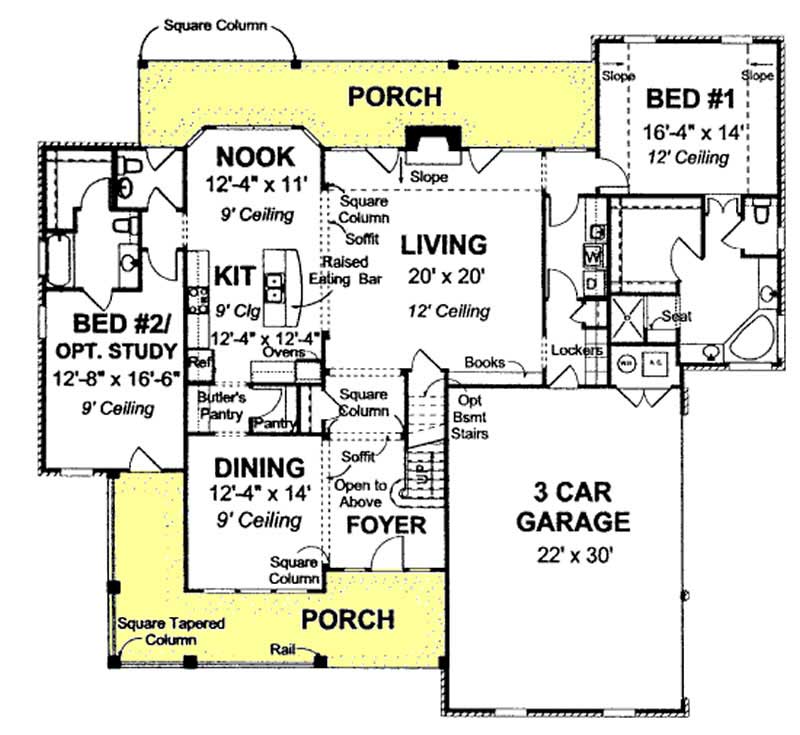 Floor Plan First Story of Cape Cod Plan #178-1191