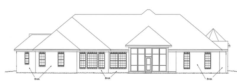Home Plan Rear Elevation of this 4-Bedroom,4121 Sq Ft Plan -178-1192