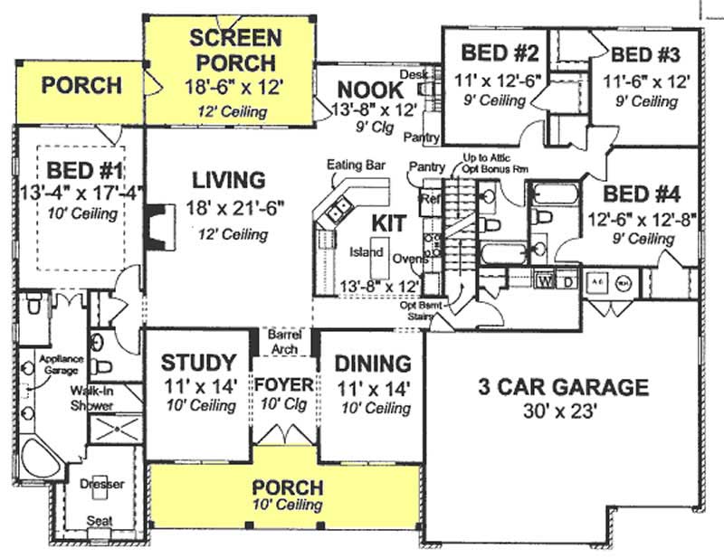 Floor Plan First Story of Cape Cod Plan #178-1193