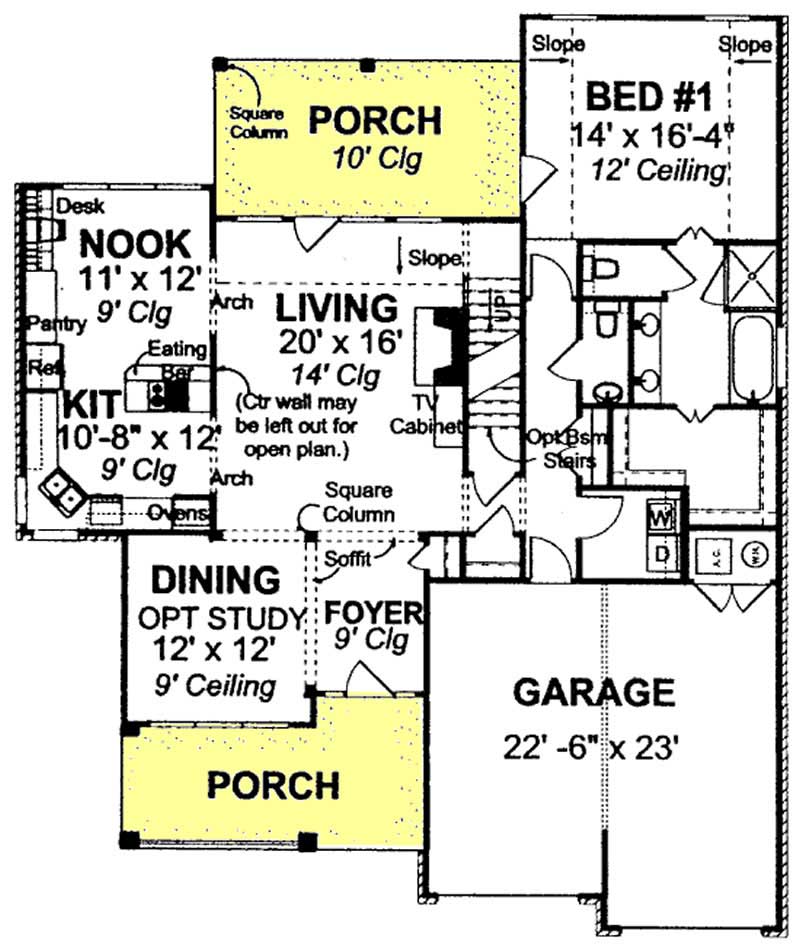 Floor Plan First Story of Cape Cod Plan #178-1194