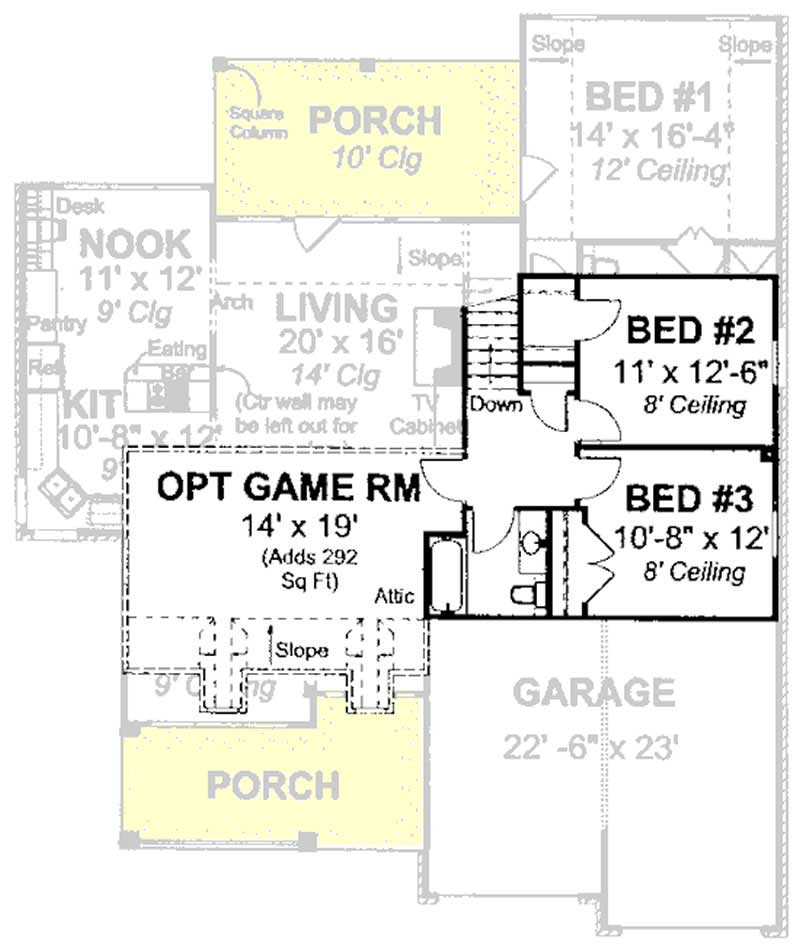 Floor Plan Second Story of Cape Cod Plan #178-1194