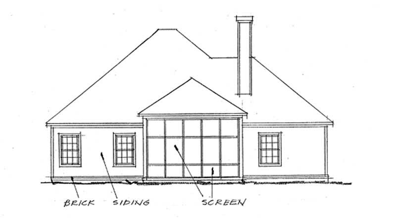 Home Plan Rear Elevation of this 3-Bedroom,1692 Sq Ft Plan -178-1200