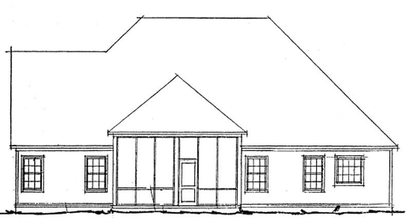 Home Plan Rear Elevation of this 4-Bedroom,2218 Sq Ft Plan -178-1201