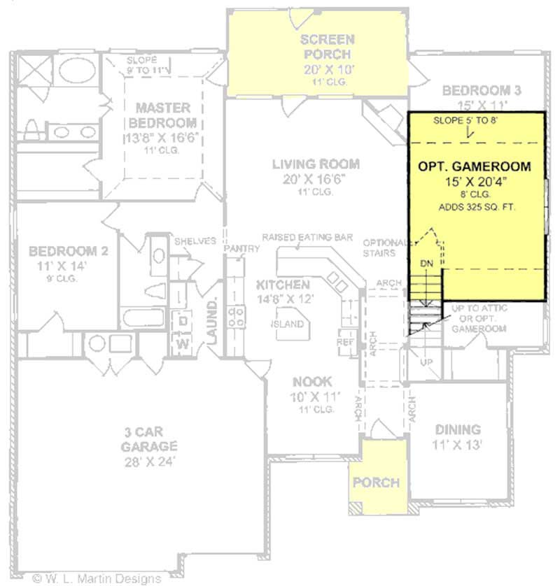 Floor Plan Bonus Room of Cape Cod Plan #178-1201