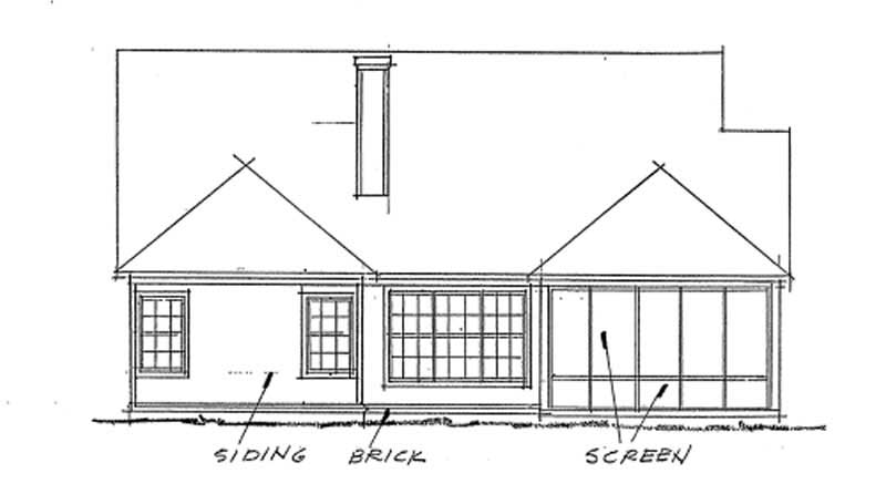Home Plan Rear Elevation of this 2-Bedroom,1274 Sq Ft Plan -178-1204