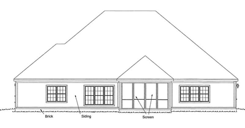 Home Plan Rear Elevation of this 4-Bedroom,2694 Sq Ft Plan -178-1211