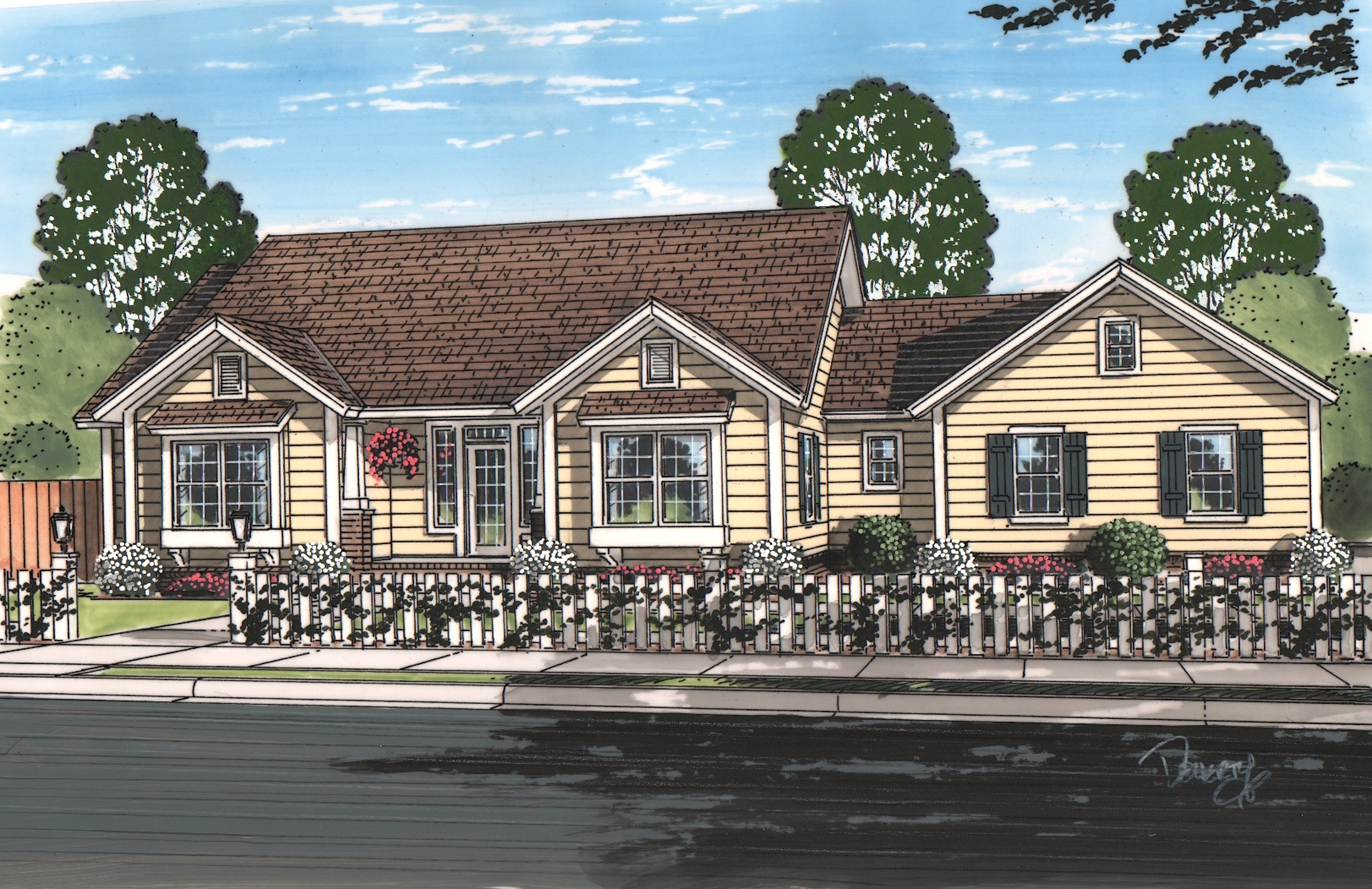 Front elevation of Cottage home (ThePlanCollection: House Plan #178-1212)