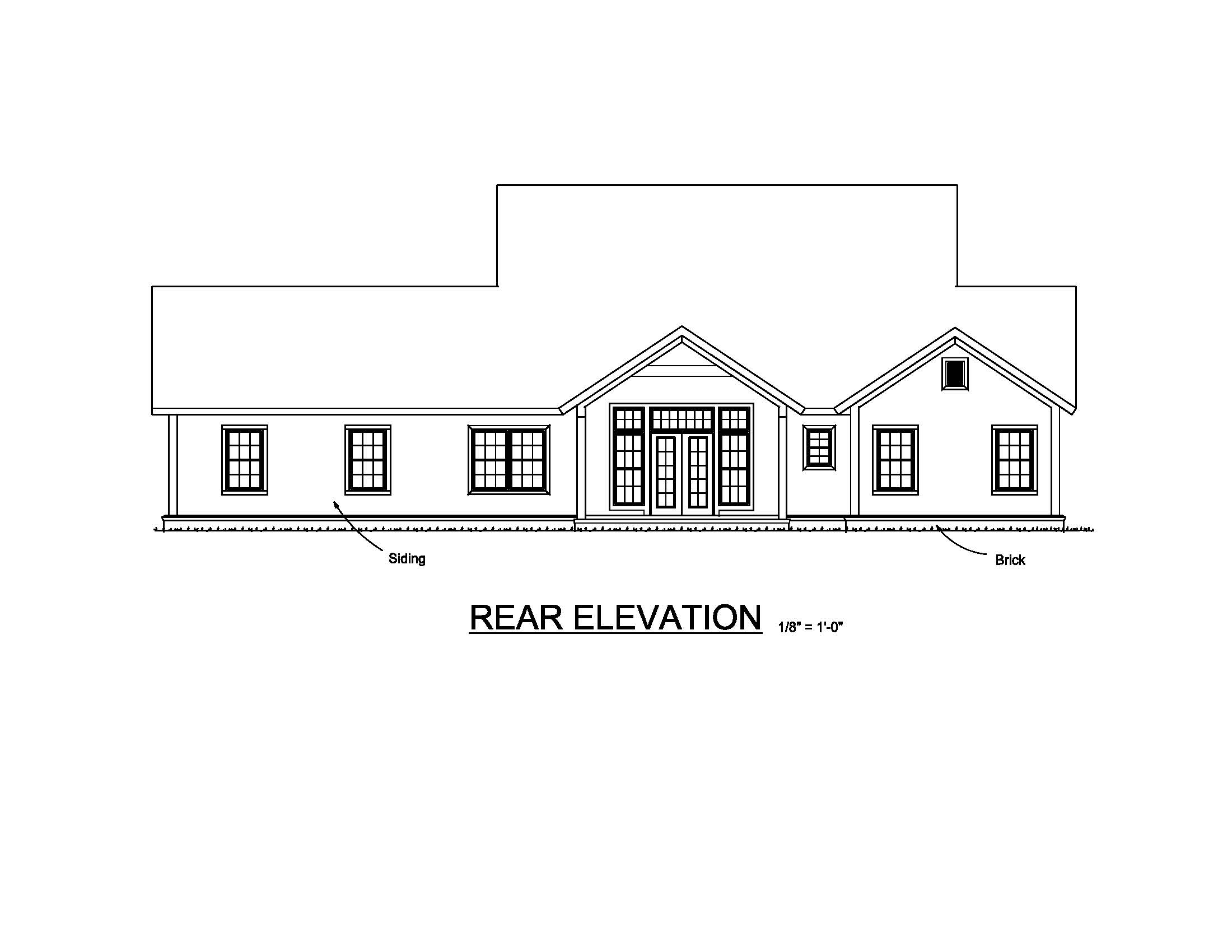 Home Plan Rear Elevation of this 3-Bedroom,2298 Sq Ft Plan -178-1213