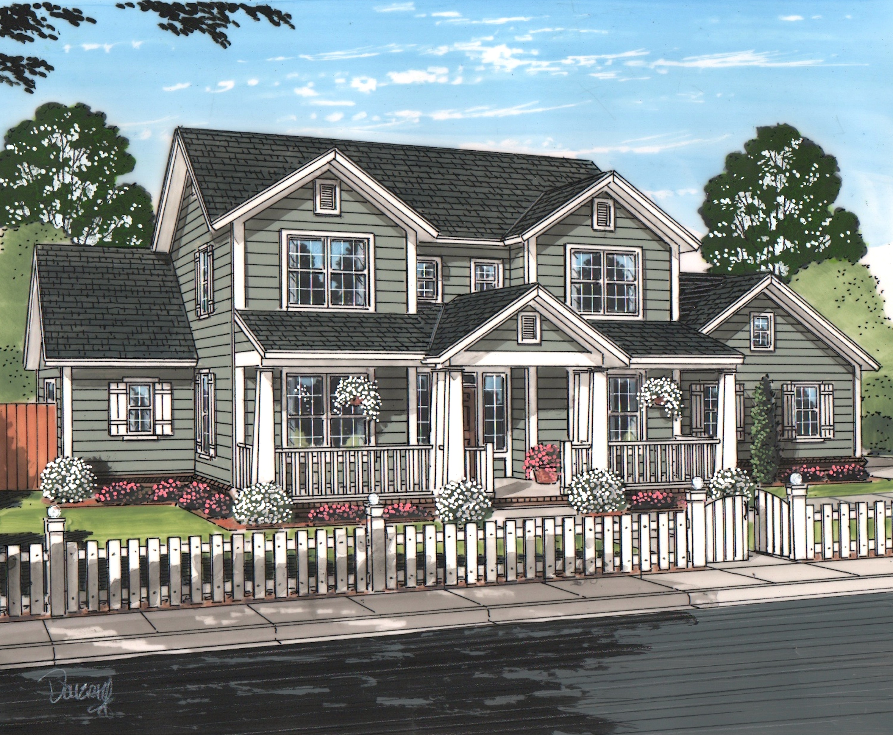 Front elevation of Cottage home (ThePlanCollection: House Plan #178-1213)