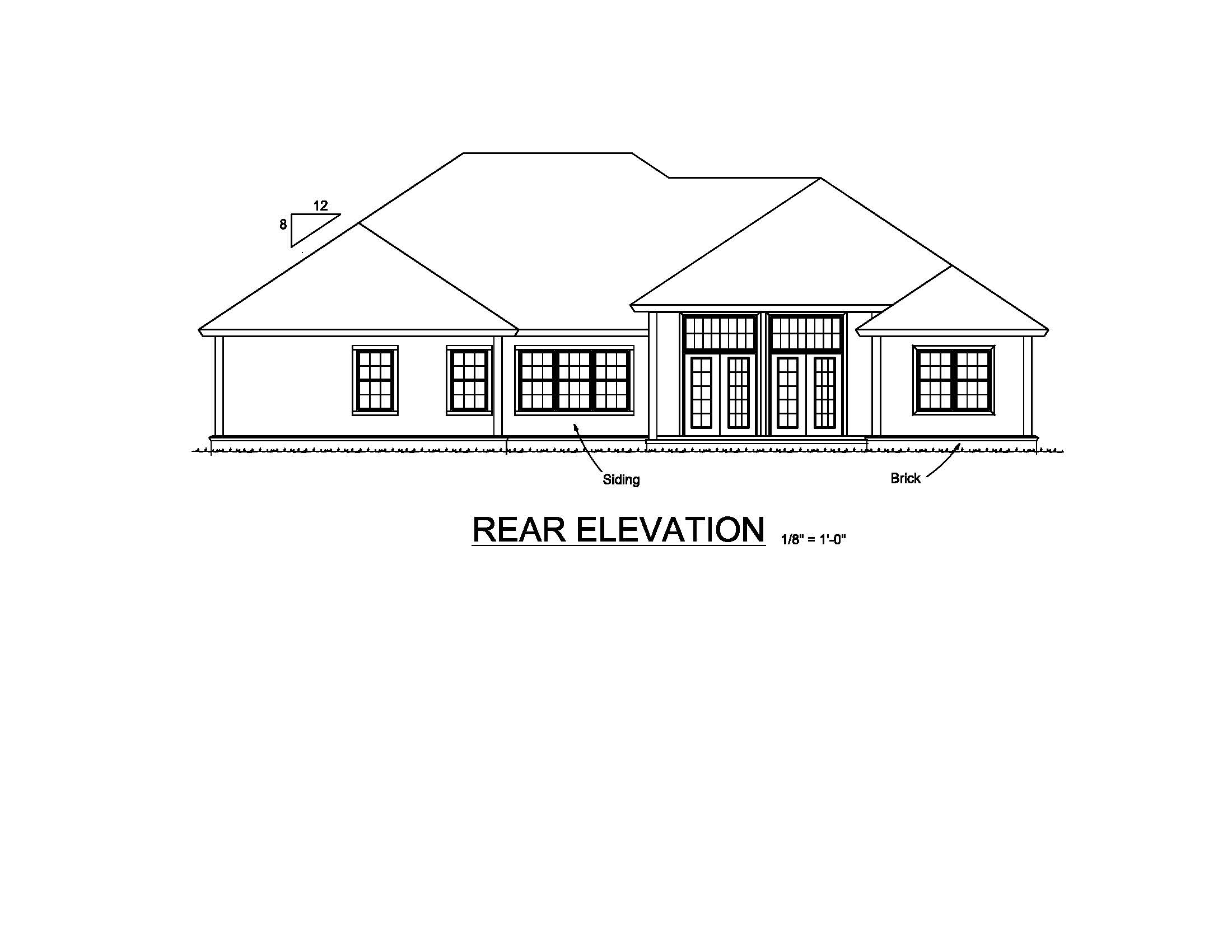 Home Plan Rear Elevation of this 4-Bedroom,2193 Sq Ft Plan -178-1214
