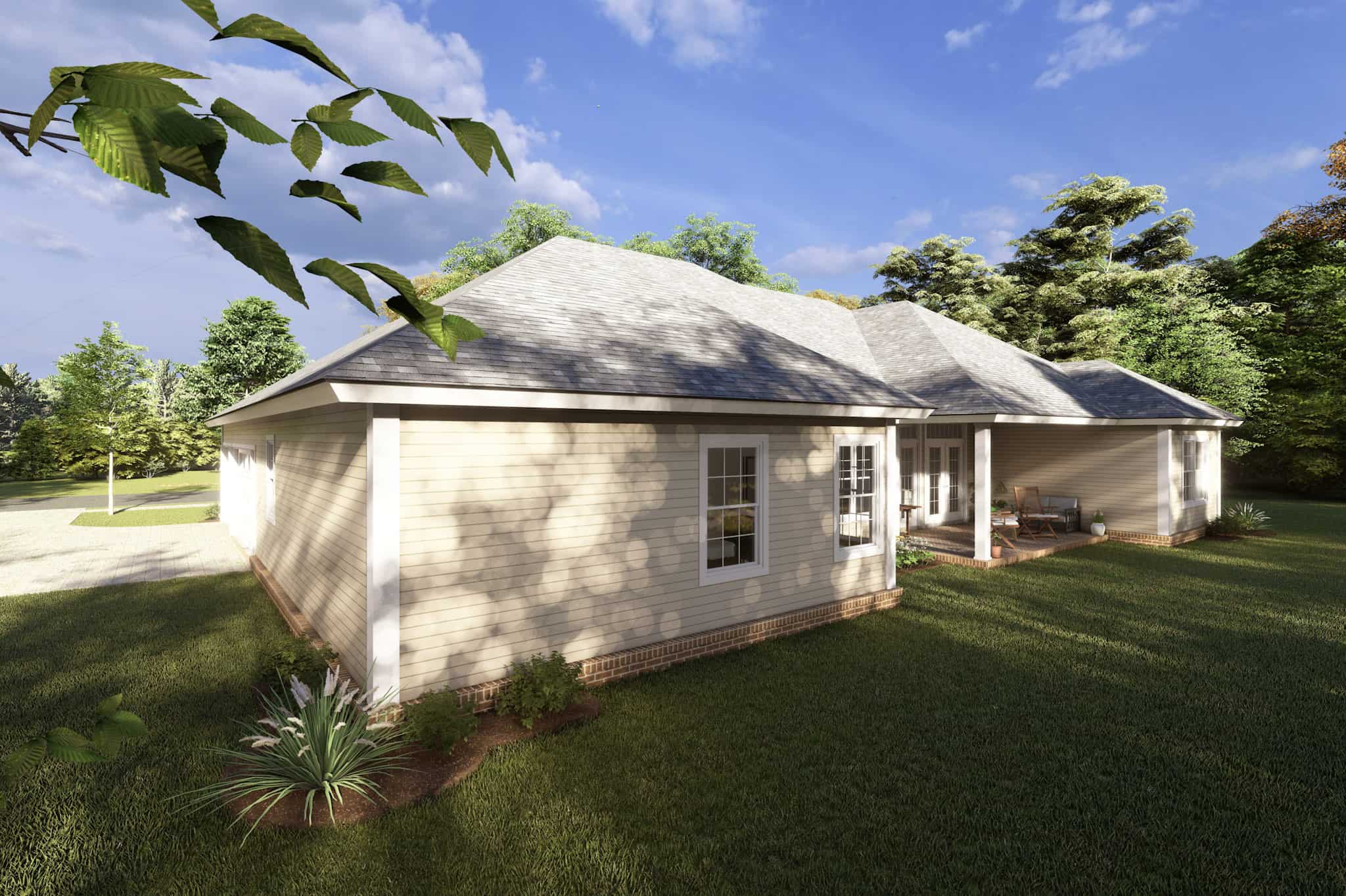 Rear View of this 4-Bedroom,2193 Sq Ft Plan -178-1214