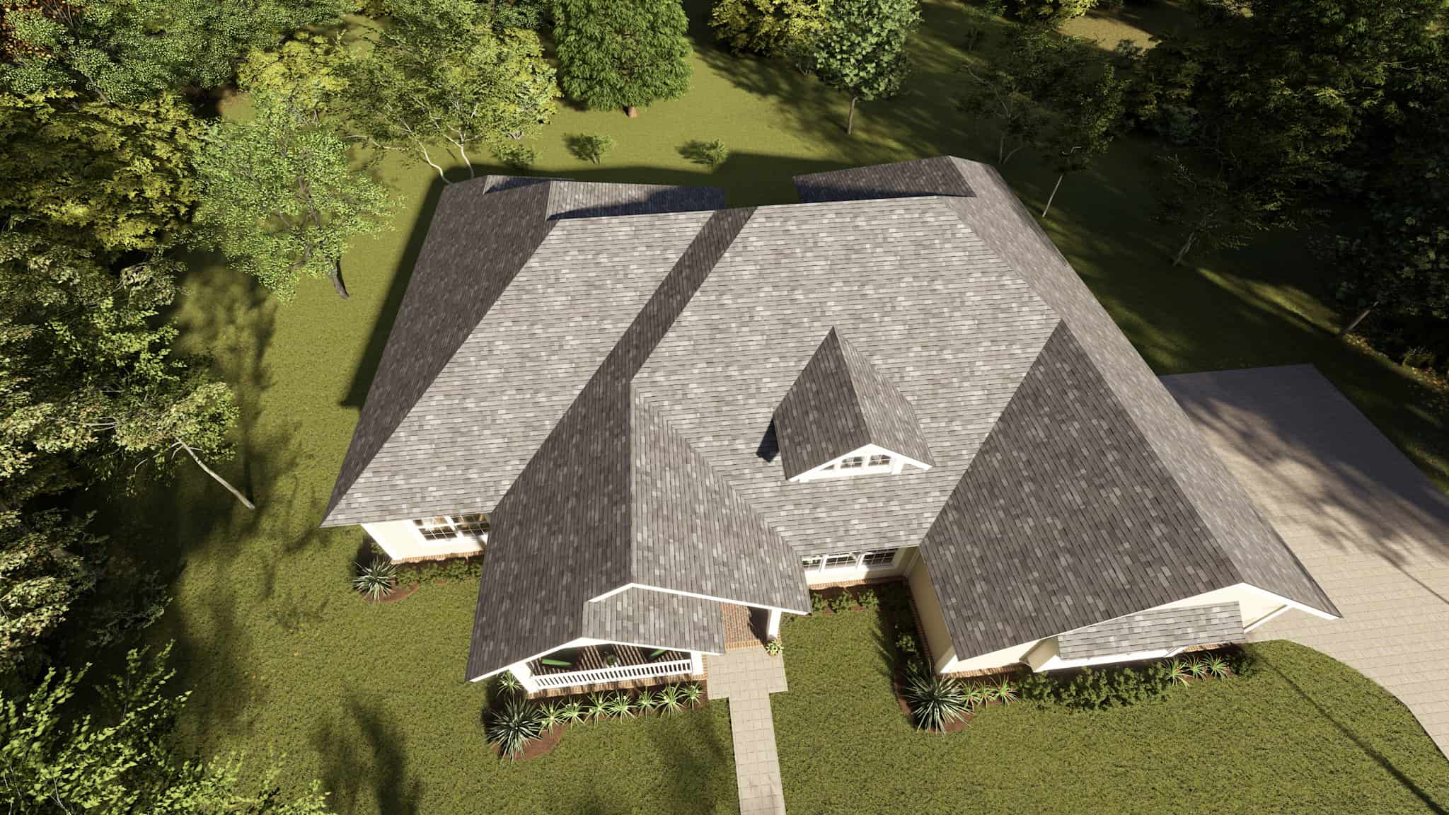 Aerial View of this 4-Bedroom,2193 Sq Ft Plan -178-1214