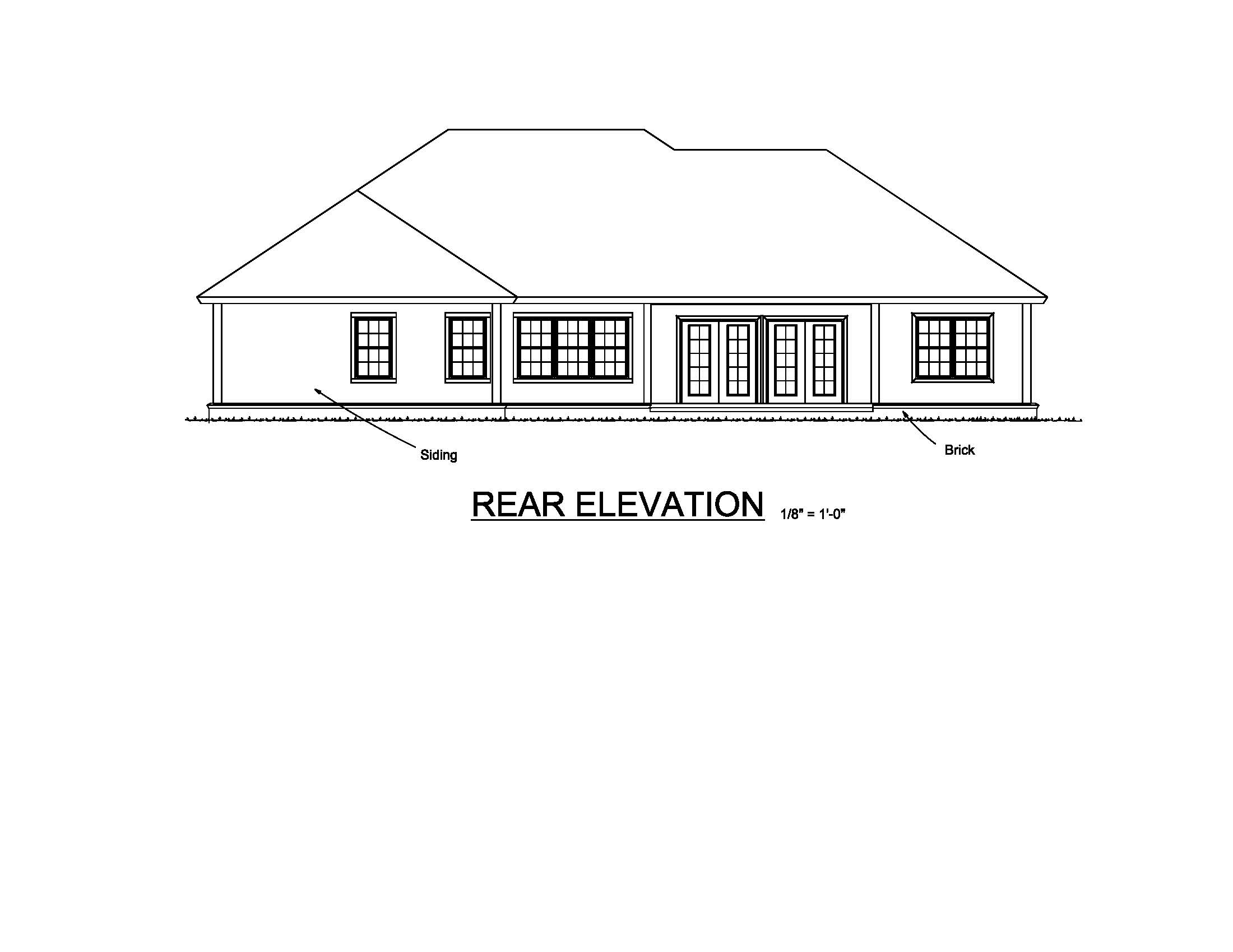 Home Plan Rear Elevation of this 3-Bedroom,1934 Sq Ft Plan -178-1215