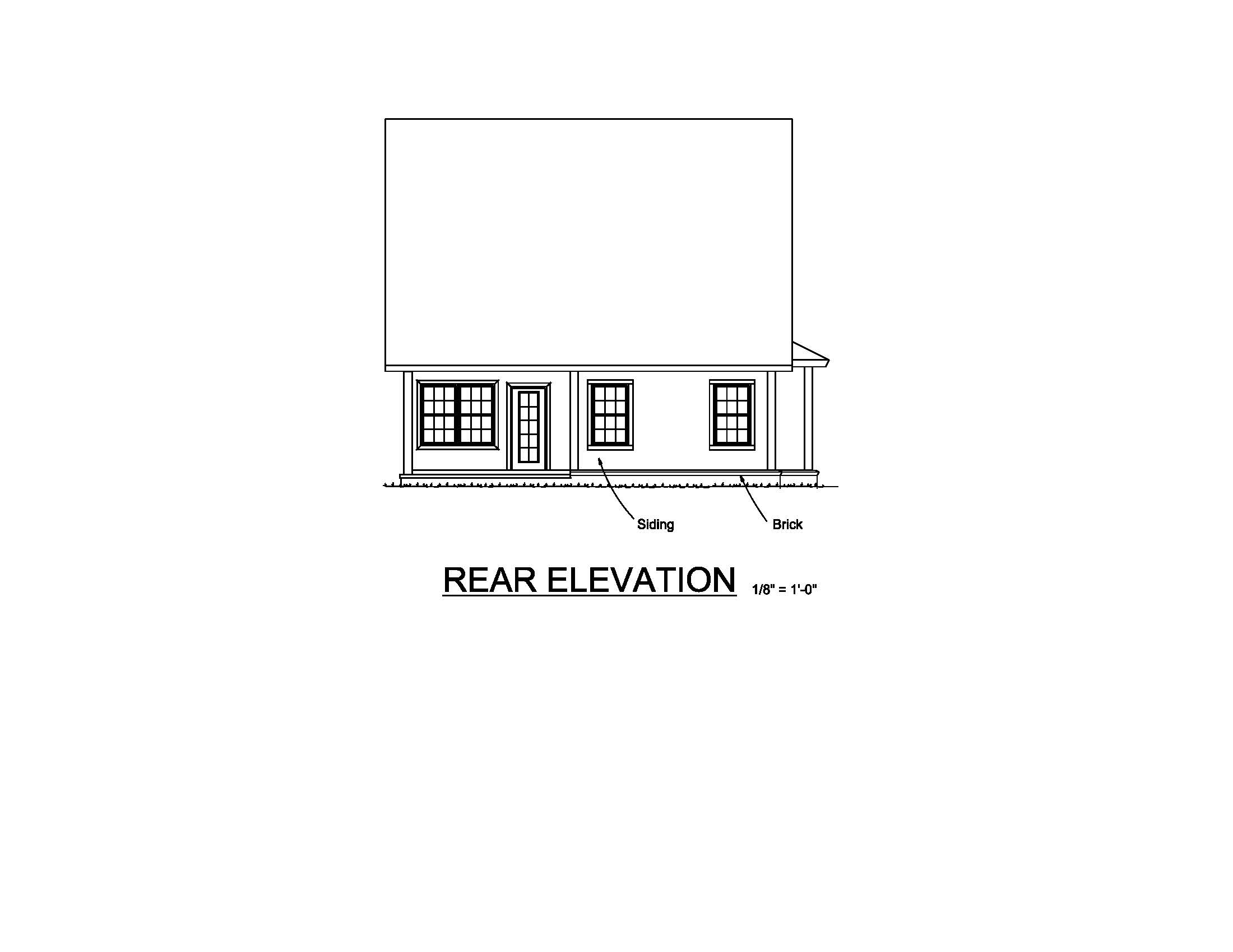 Home Plan Rear Elevation of this 4-Bedroom,1940 Sq Ft Plan -178-1216