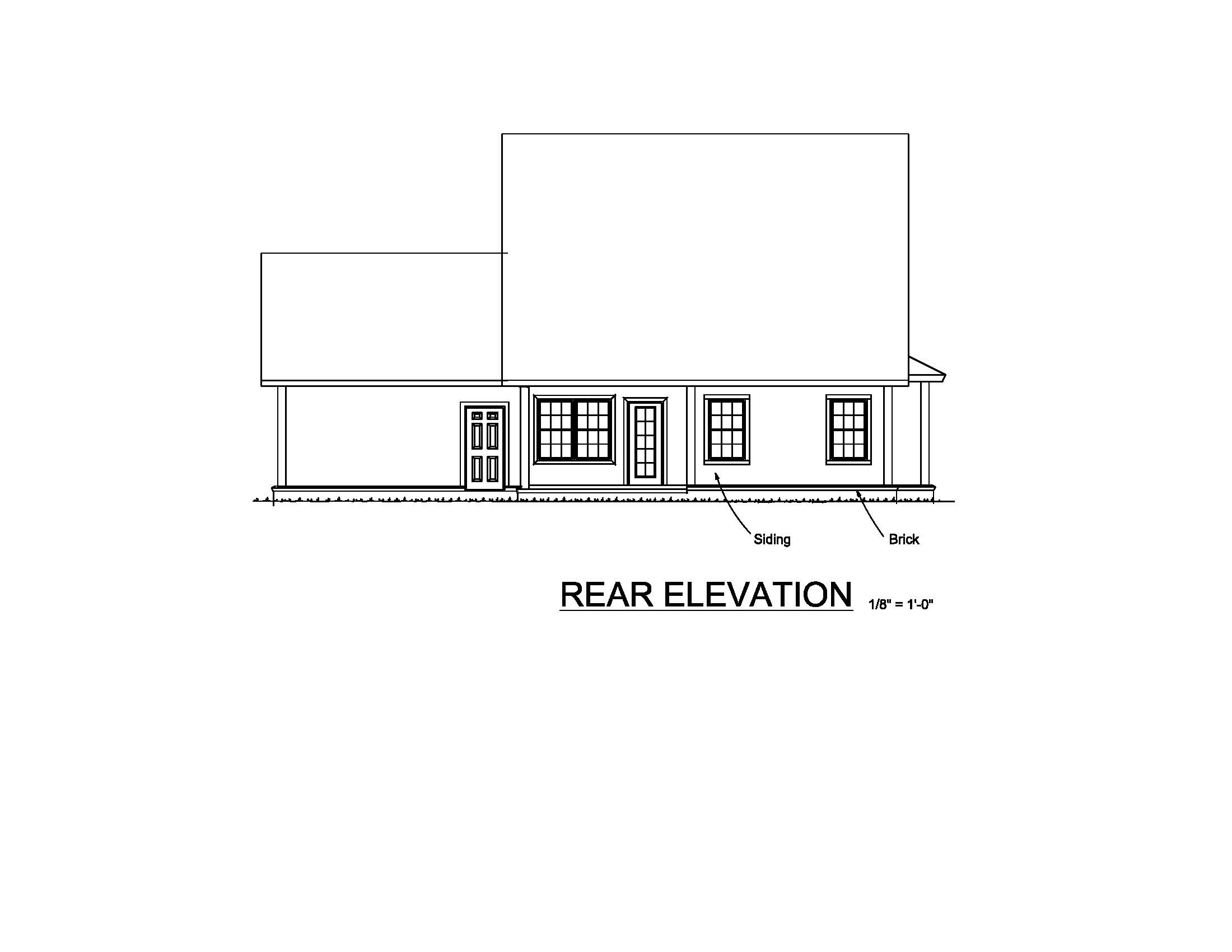 Home Plan Rear Elevation of this 4-Bedroom,1940 Sq Ft Plan -178-1217