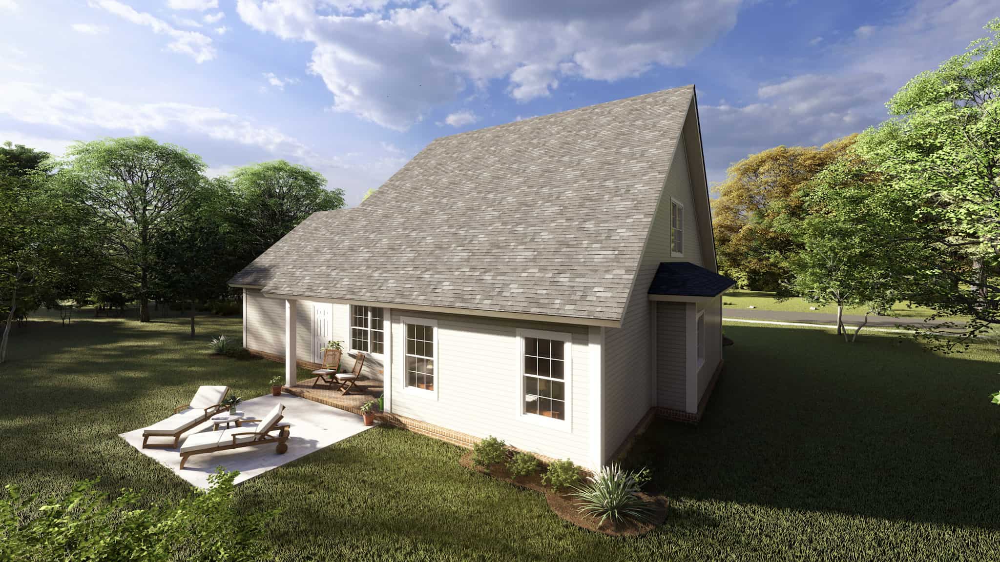 Rear View of this 4-Bedroom,1940 Sq Ft Plan -178-1217