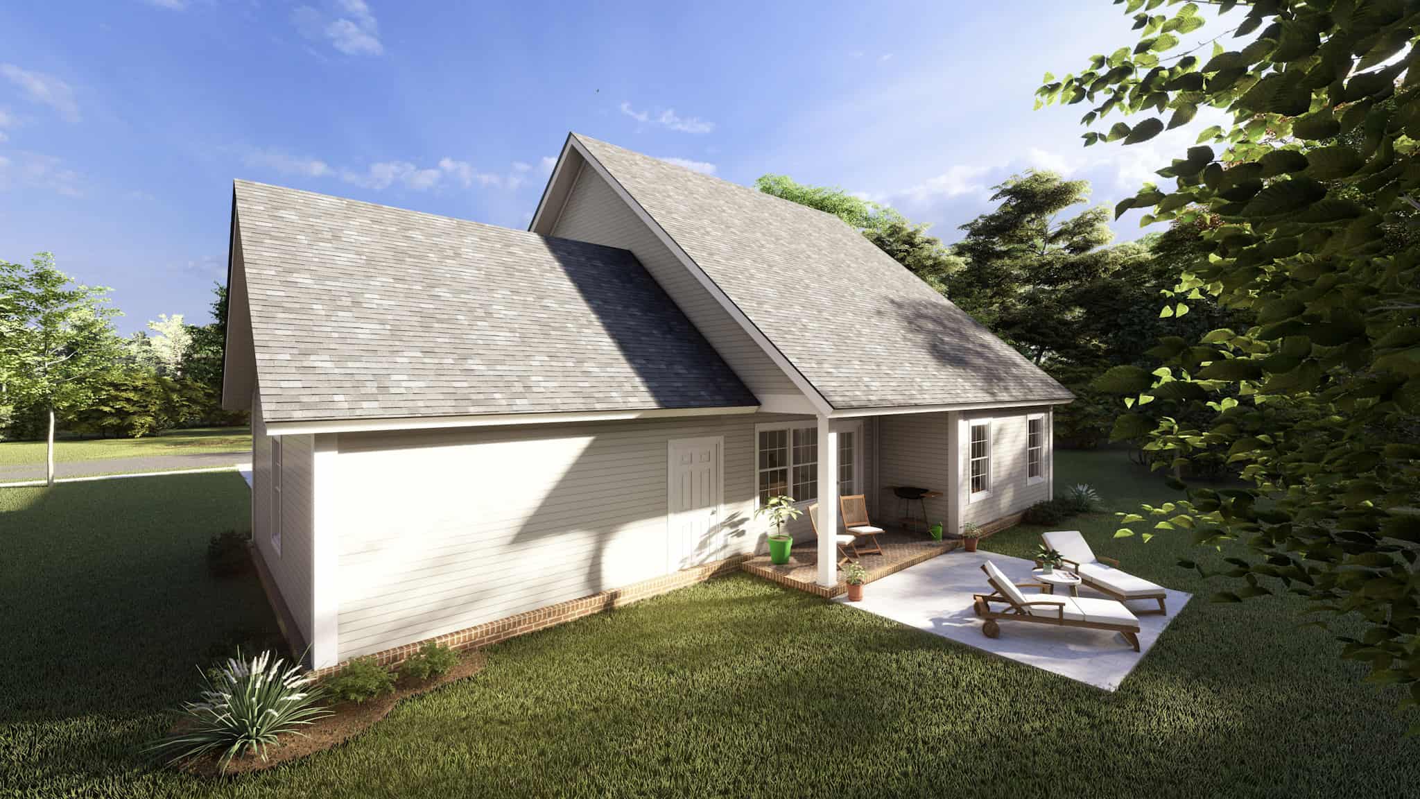 Rear View of this 4-Bedroom,1940 Sq Ft Plan -178-1217