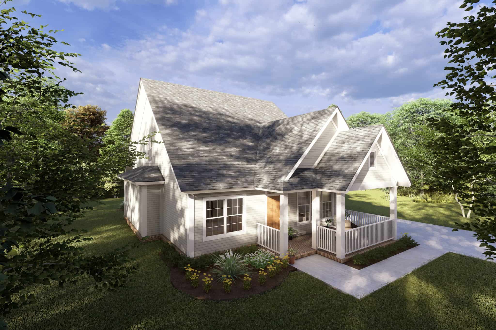 Cottage home (ThePlanCollection: Plan #178-1217)