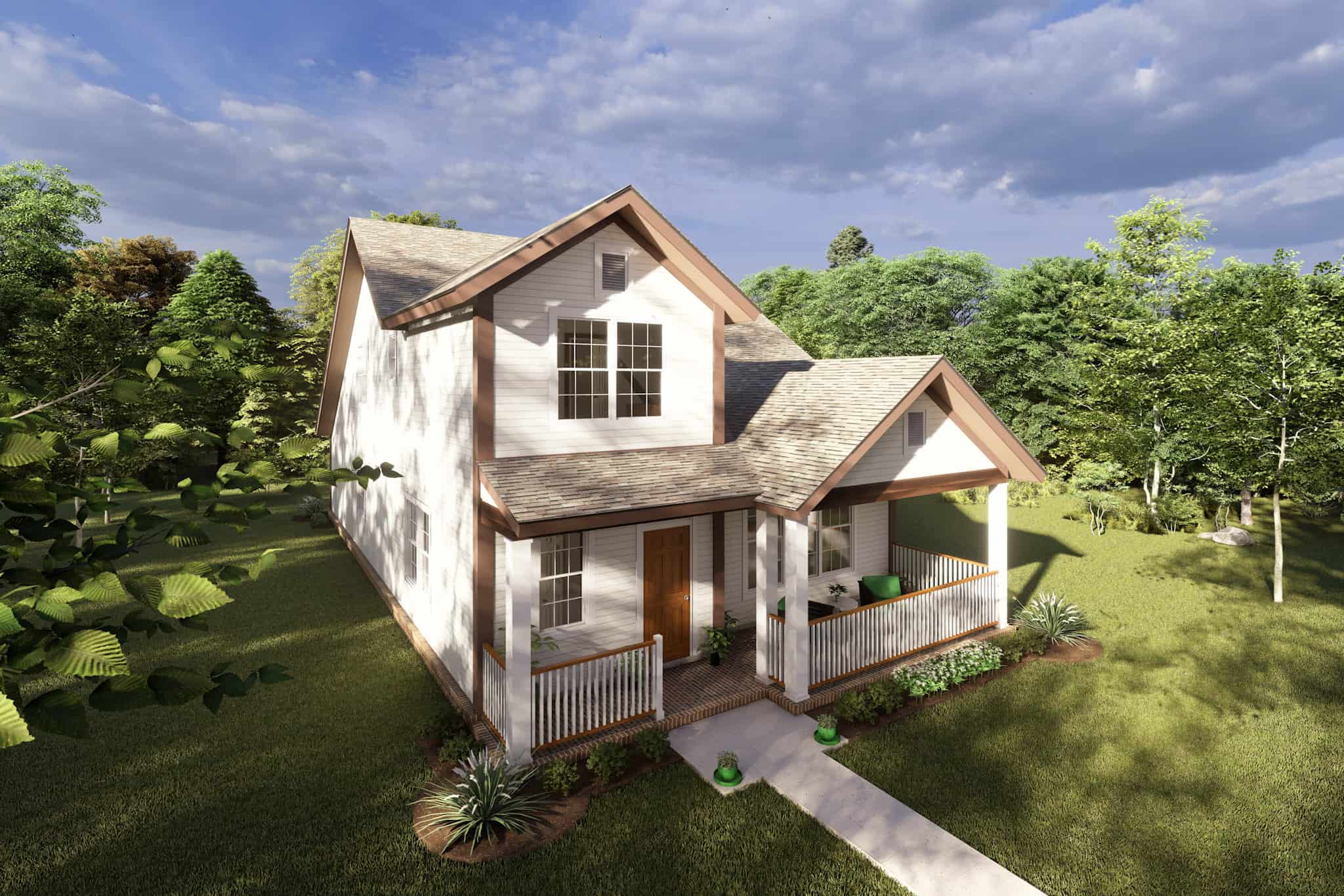 Front elevation of Cottage home (ThePlanCollection: House Plan #178-1218)