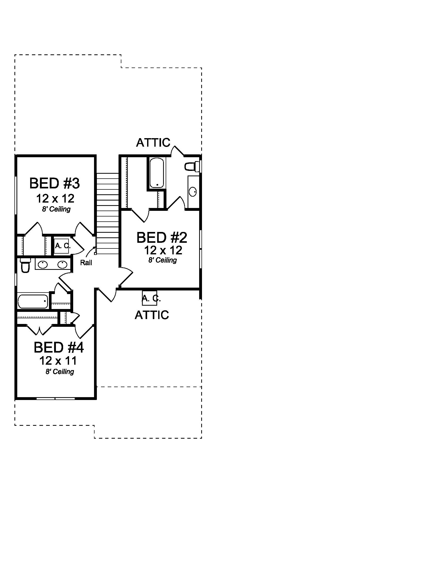 Floor Plan Second Story of Cottage Plan #178-1219