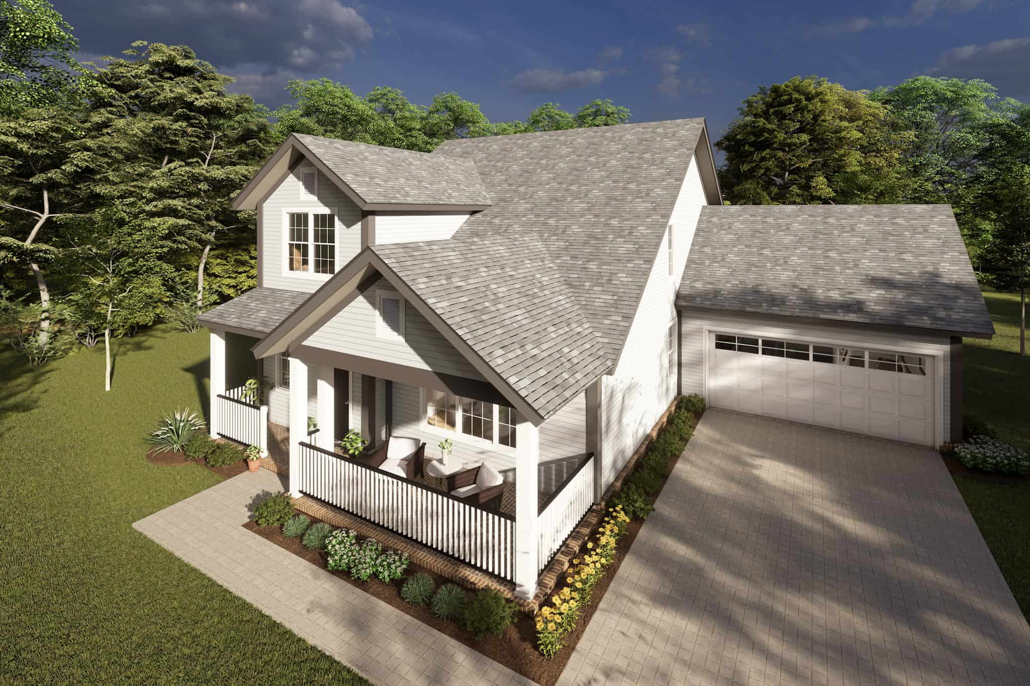 Front elevation of Cottage home (ThePlanCollection: House Plan #178-1219)