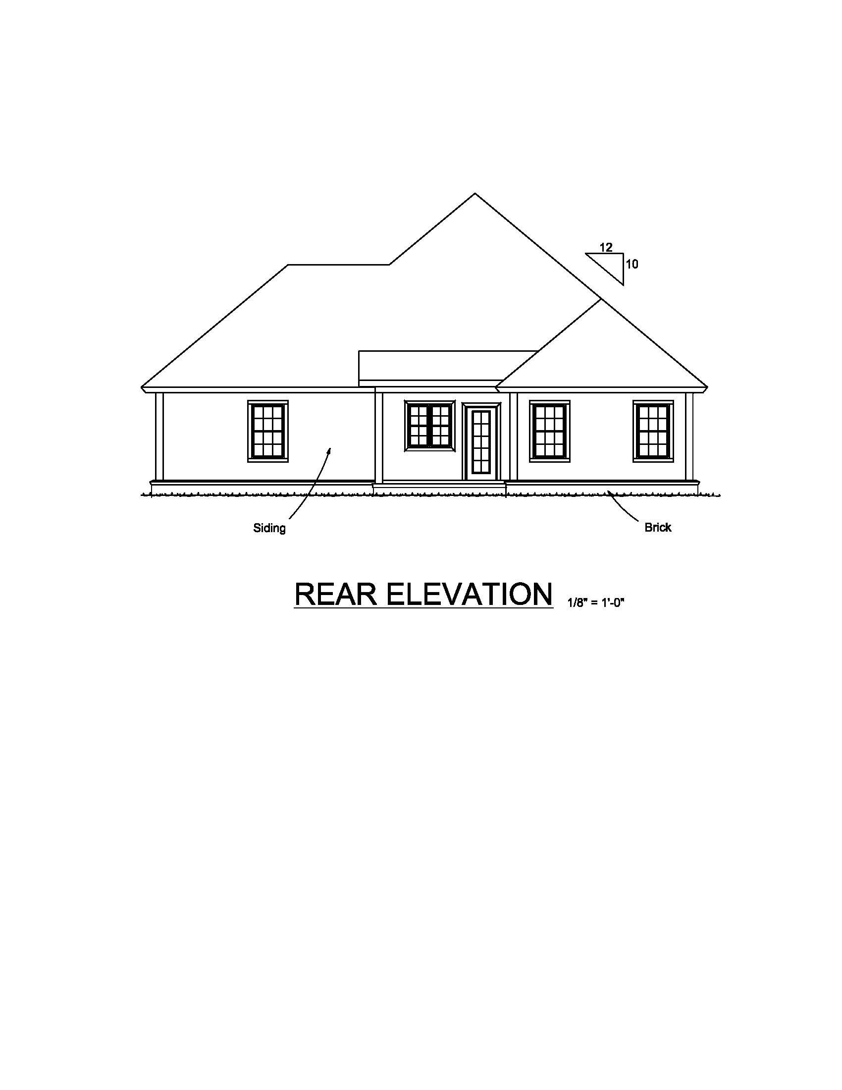 Home Plan Rear Elevation of this 3-Bedroom,1860 Sq Ft Plan -178-1220