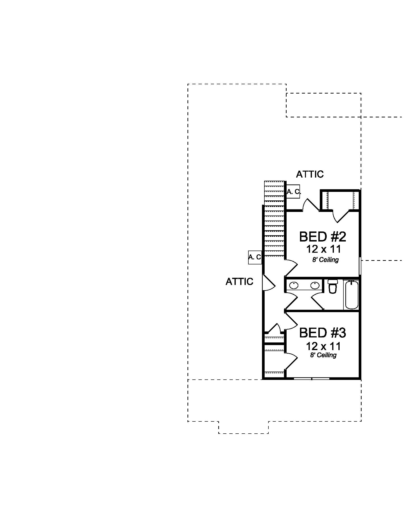 Floor Plan Second Story of Craftsman Plan #178-1220